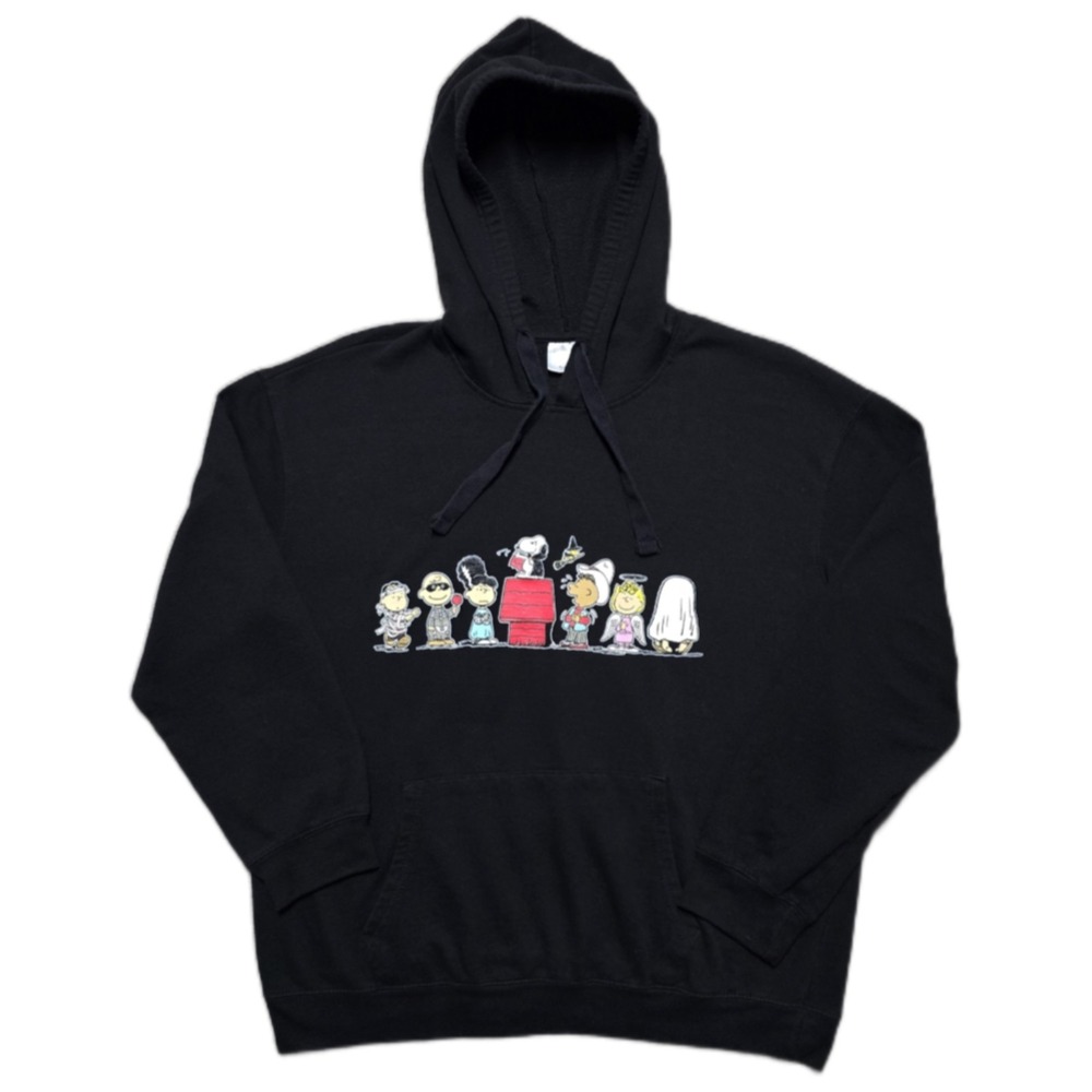 Peanuts Snoopy Charlie Brown Halloween Hoodie Sweatshirt Womens XL Black